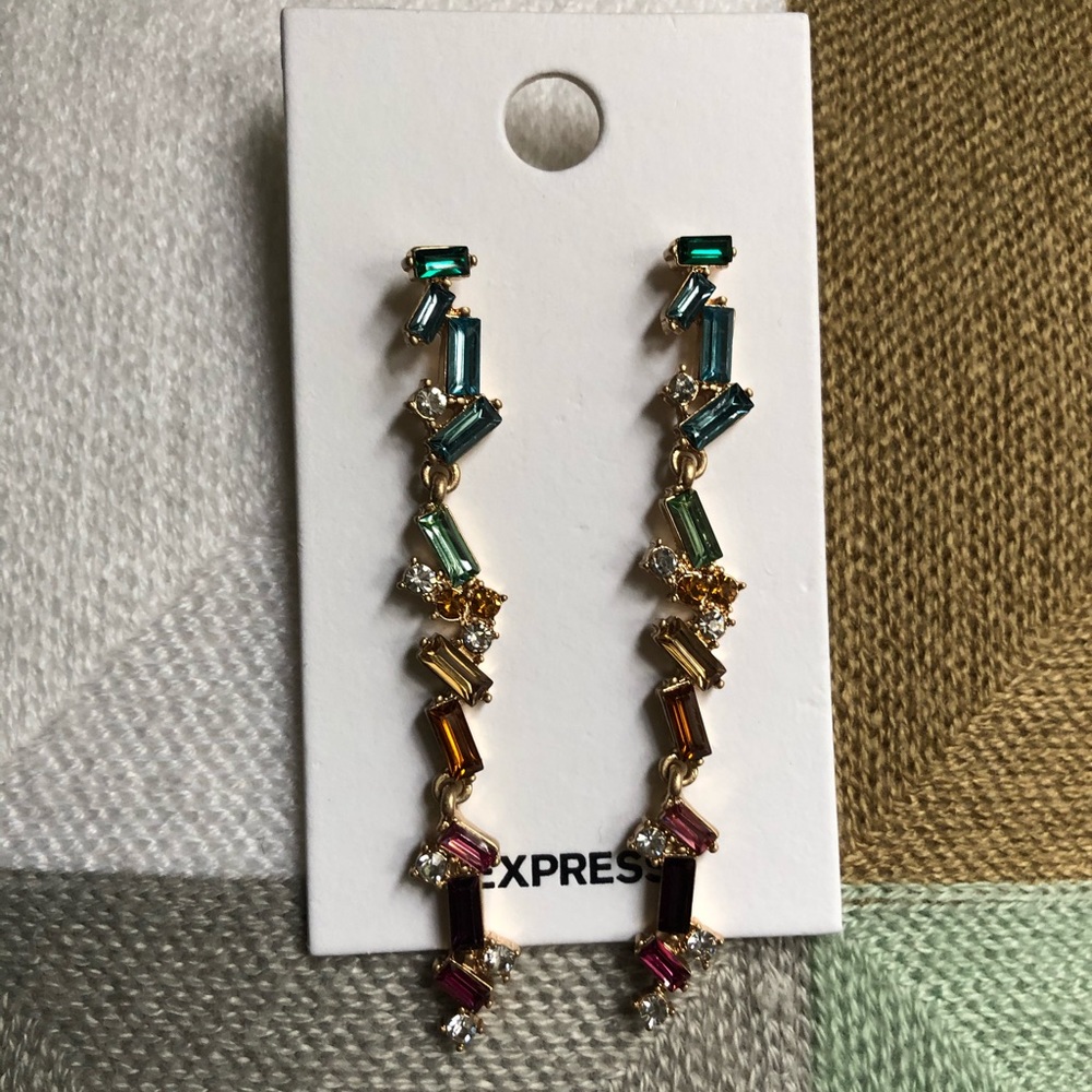 Express- Rainbow Colored Dangly Earring